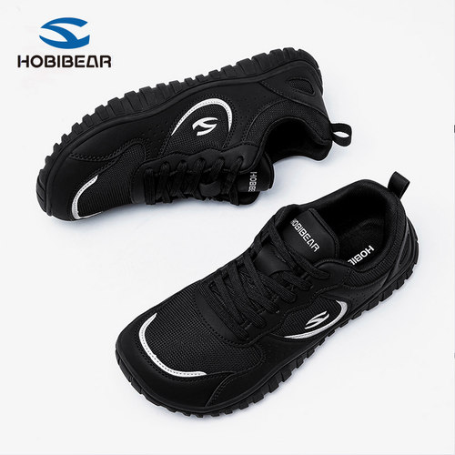 HOBIBEAR男士鞋子宽头鞋健步女鞋2025新款男鞋4e宽楦赤足鞋大头鞋