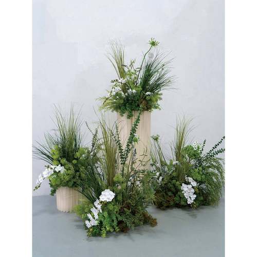 商业美陈森系造景装饰花艺仿真绿植园艺活动仪式会场布置地排花