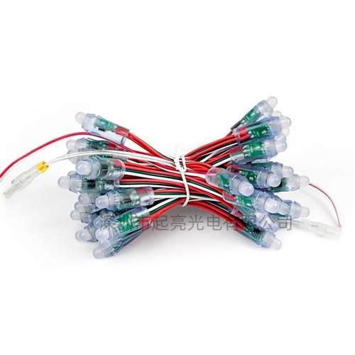 工厂直销LED三线防水12MM全彩5V/12V外露灯串穿孔灯招牌灯发光字