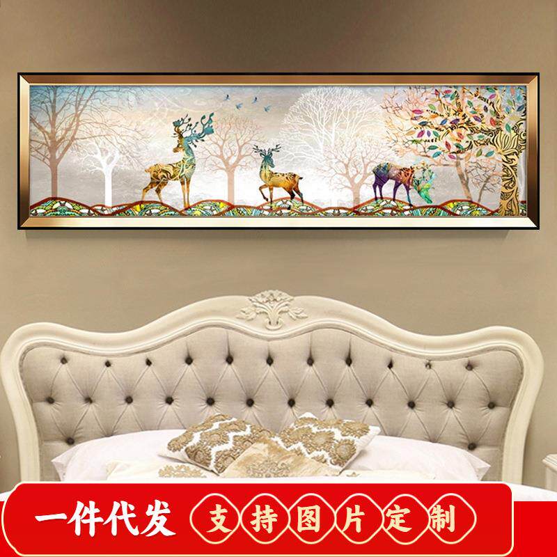 5D钻石画满钻抽象发财鹿点钻十字绣客厅卧室床头画钻石绣2019新款