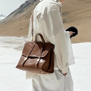 【郭柯宇同款】山下有树山行游历公文包植鞣皮斜挎双肩包