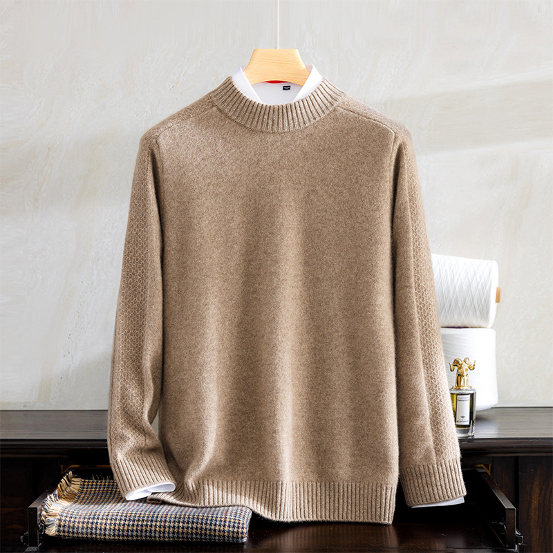 【刘雯同款】秋冬100%纯羊绒衫男士加厚羊绒衫圆领大码保暖毛衣纯