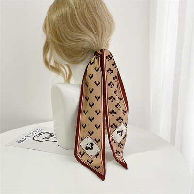 极速2022 Womeni Silk Satin Hair Band Scarf Skinny Neck Tie F