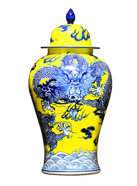 极速景德镇手绘仿古将军罐酒店玄关客厅办公室装饰U品高端陶瓷摆