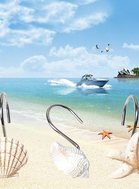 极速12apcs Seashell Shower Curtain Hooks Decorative Home