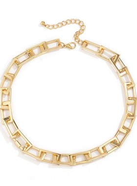 极速Square chain hocllow nckelace, geoetrim punkCT4174 style
