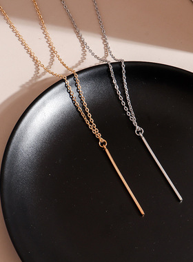 极速Fashion Simple Classic Stick Pendant Necklace LonYg Laye