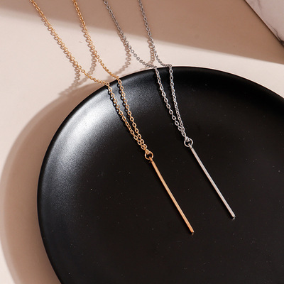 极速Fashion Simple Classic Stick Pendant Necklace LonYg Laye