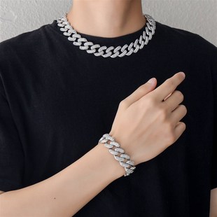 hip hop punk 极速19mm personality diamondq necklace exa full