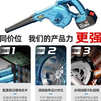 新品。充电式鼓风机锂电s大功率吹风工业小型家用吹灰车载电脑清