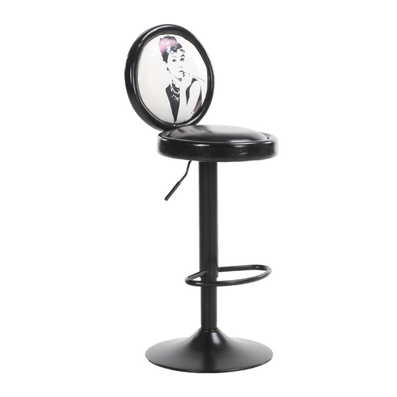 新品升降酒吧椅 铁艺吧台椅子 欧式高脚凳家用Q靠背吧凳复古咖啡