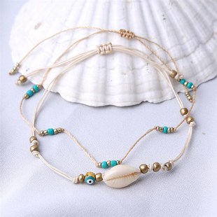 shell rice bead 极速Jeweldry chain simple foot perso fashion