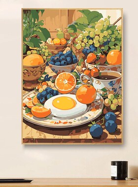 新品高端数字油g画diy孕期打发时间神器手工填充丙烯油彩画画2024