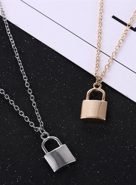 极速Hot Sale New Simple Fashion Metal PlatingP Lock Necklace
