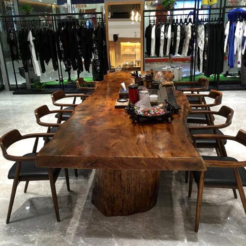 新品简约大板桌洽谈桌o椅组合全实木会议桌长桌工业风实木桌长桌