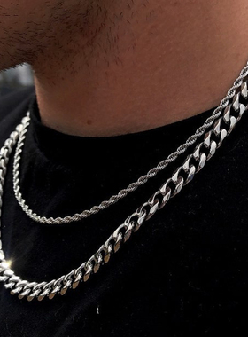 极速2023 Temperament Fasvhion Cube Rope Chain Men Necklace