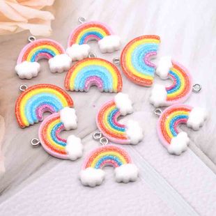 Rainbows Flat For Pendan Charms 20mkm Cute 极速10pcs Back