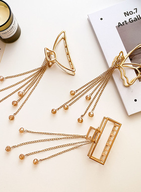 极速New Hair Claws Gold Vintage Long Tassel Metal HairZ Claw