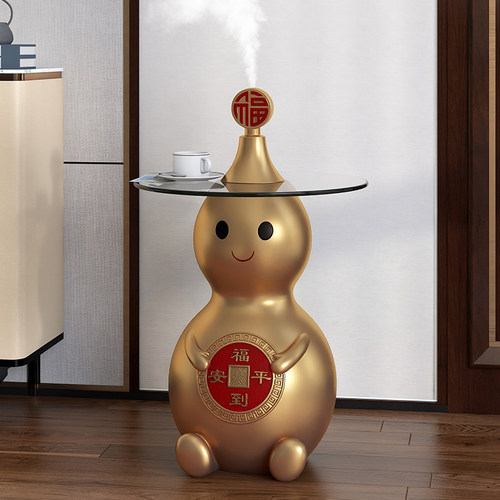 极速客厅大c型落地摆件空气加湿器新中式葫芦装饰品沙发电视柜旁