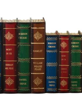 极速l室欧式复古钥匙收纳书道具假办公装饰书P摆件样板间仿盒真书