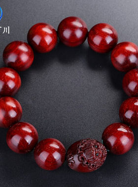 极速月印百川g高密小叶紫檀貔貅手串男女款木饰佛珠手錬约18mm