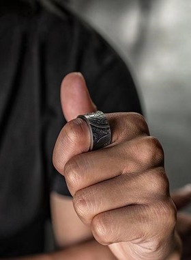 极速Handmade Coin Transformation Ring for men Retro XOpen Ri