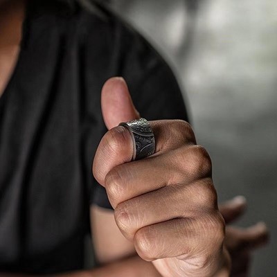 极速Handmade Coin Transformation Ring for men Retro XOpen Ri