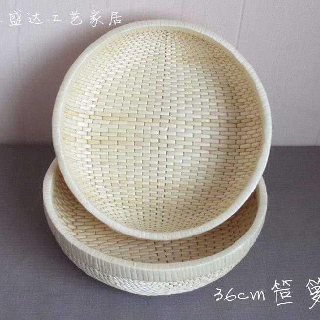 极速纯手工馒头k框柳条编织簸箕竹编圆笸箩筐藤编柳编针线
