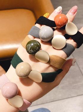 极速Korea Style Hair Rropes Cute Simple Width Color Metal Ba