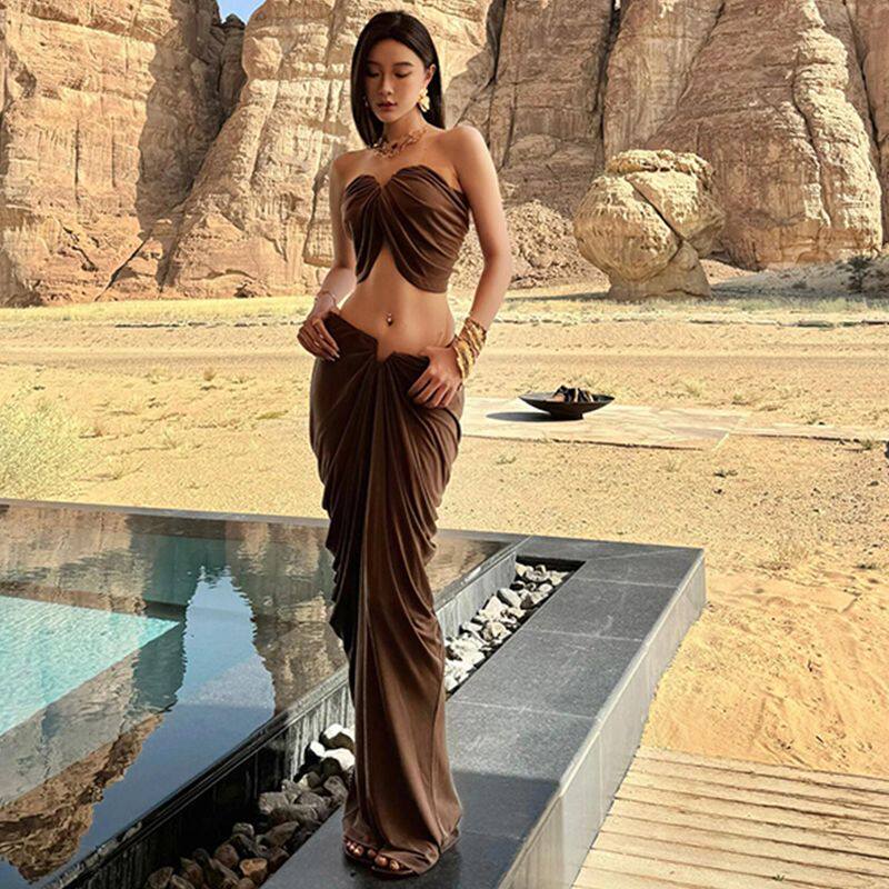 性感气质纯欲风法式抹胸套装裙夏季新款时尚两件套推荐