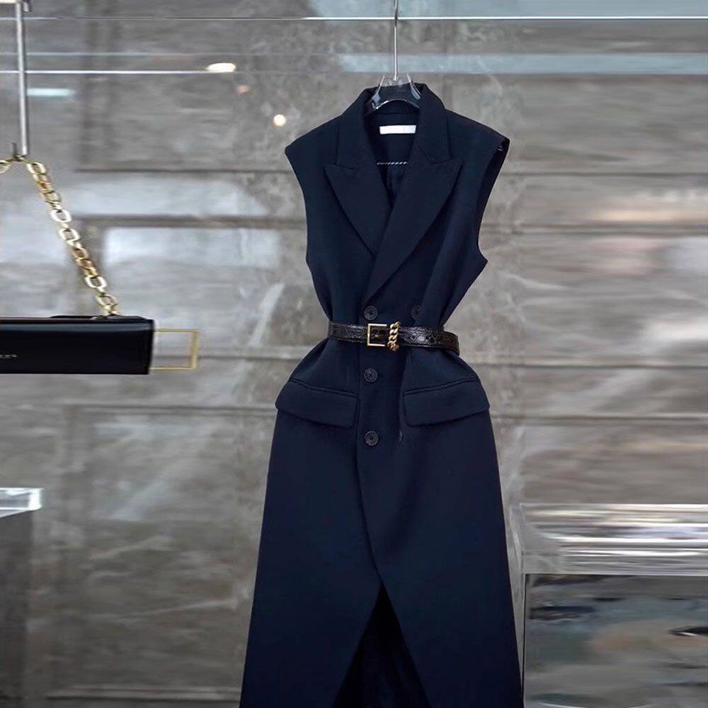 2025夏季新款御姐轻熟小香风职业女高级感西装无袖连衣裙