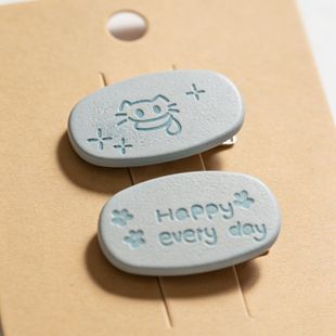 雪地小猫咪发夹清新印花发饰可爱小猫小狗画家创意礼物送闺蜜朋友