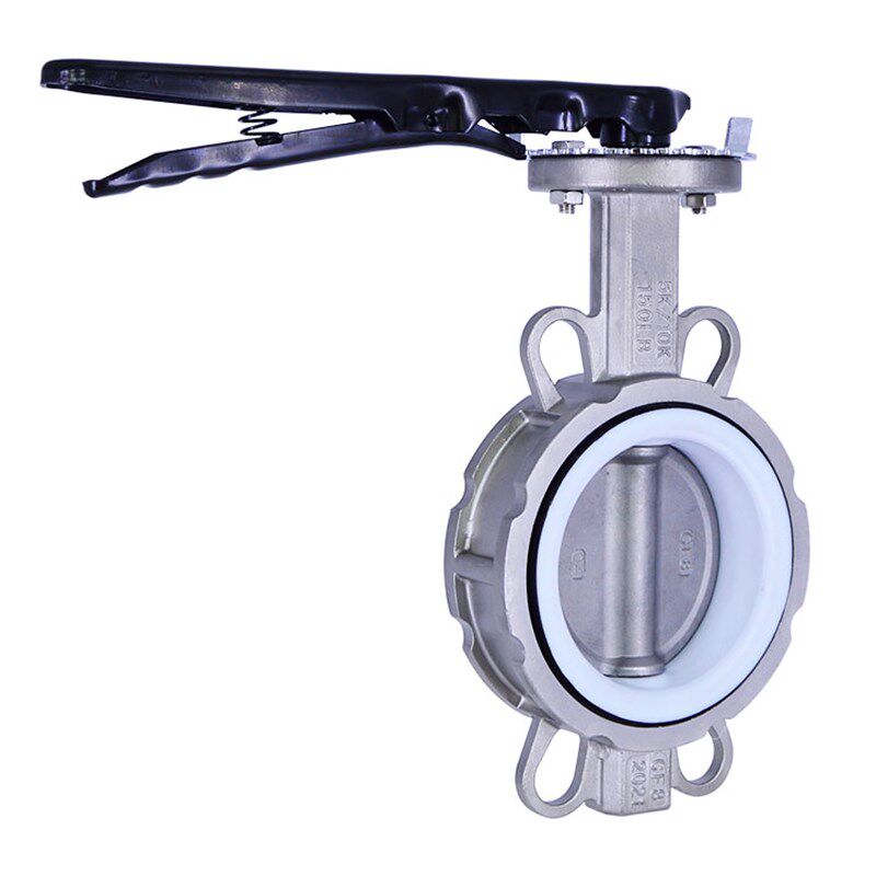 不锈钢对夹手柄蝶阀手动对夹式软密封四氟耐腐蚀耐高温D71X-16P