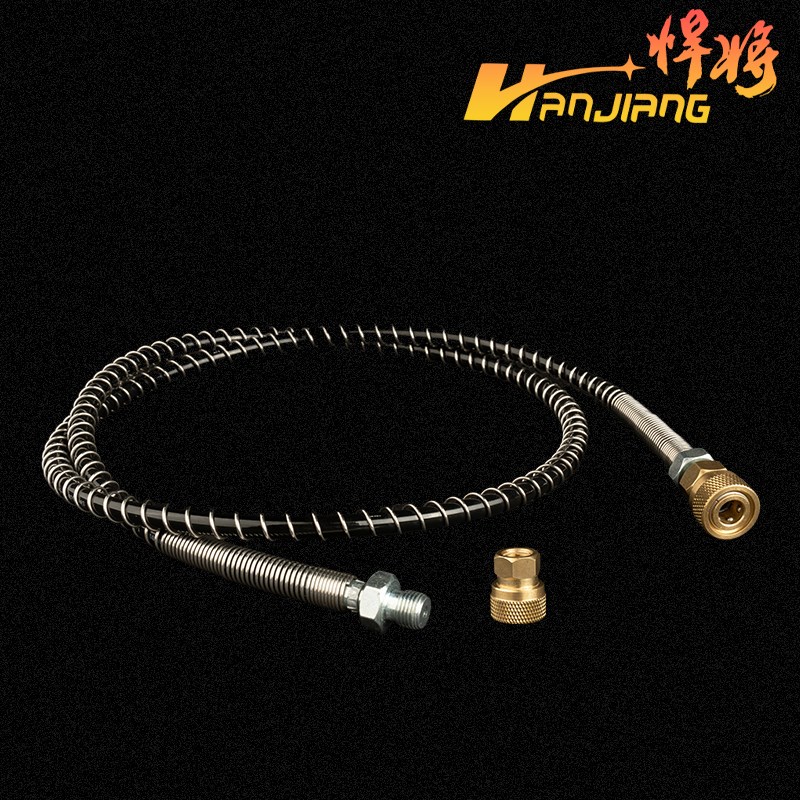 悍将高压打气机软管30mpa高压气泵8Jmm快接公头快接母头气绳