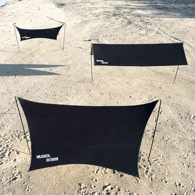 极速暗黑天幕帐篷户外露营遮阳棚便携式野营涂R银防晒四角六角装