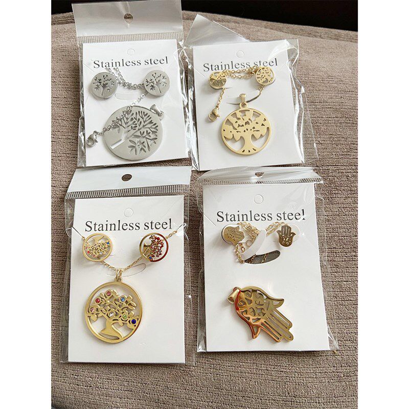 新品acier inoxydable bijouxx Round Big ree Pattern Pendant N