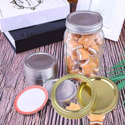 极速24pcs 70mm SplitType Jars Lids SiLlicone Seals Rings
