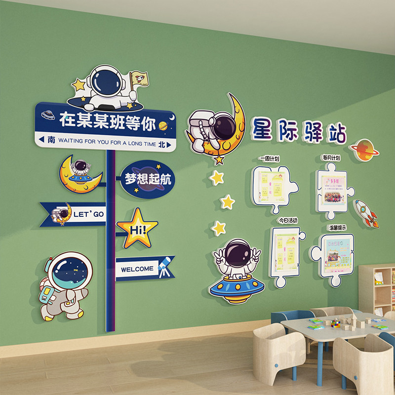 极速太空人幼儿园l墙面装饰环境创设主题材料半成品科学区域角布,家居饰品,文化墙贴,淘宝优惠券,粉丝福利购,淘宝优惠卷