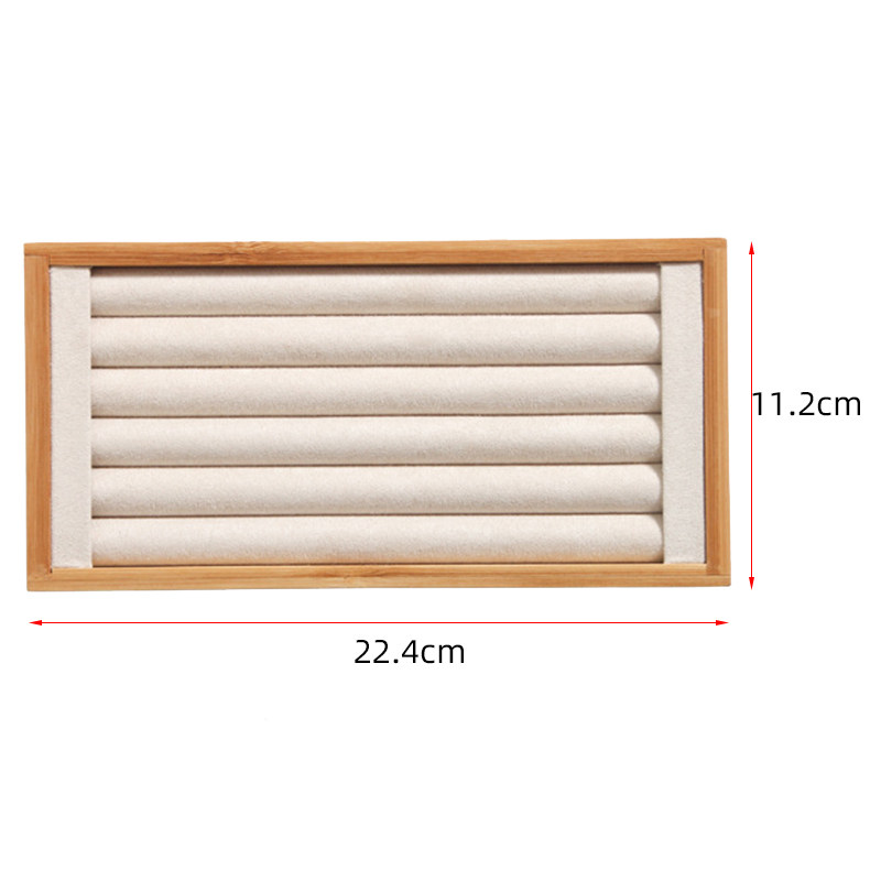 新品Bambooe Beige Jewelry Rings Display Holder Rack Display