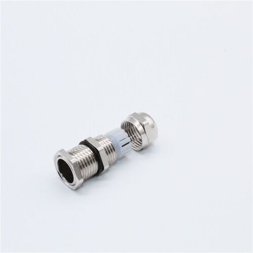新品加长螺纹金属防水接头M12/16/18黄铜镀镍电缆固定头M2Z0X1.5