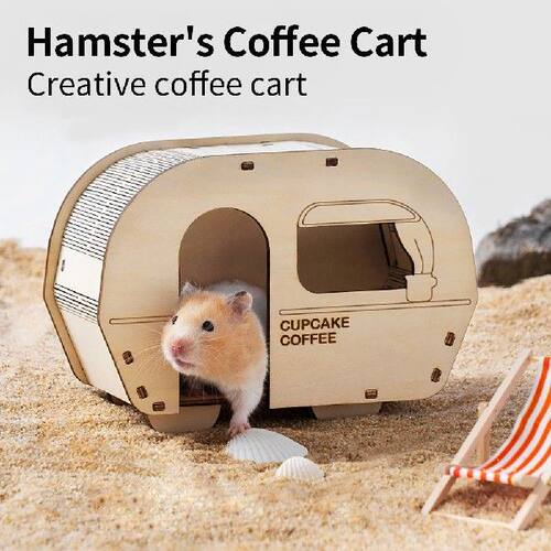 极速Hamster Wooden Hideout HouseC Guinea Pig Squirrel House