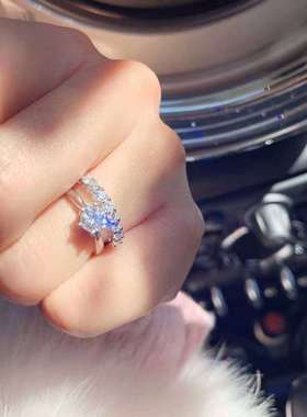 极速Fashion Simulation Diamond ASet Ring Moissanite Ring Wom