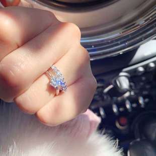 极速Fashion Simulation Diamond ASet Ring Moissanite Ring Wom