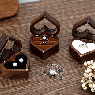 极速实木婚礼戒指盒求婚首饰盒对戒盒钻戒盒子档情U人节七夕礼盒