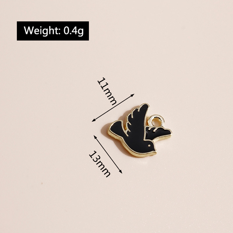 新品10pcs 13*11mm Enamel Peace Pigeon Dove Charms DVIY for N