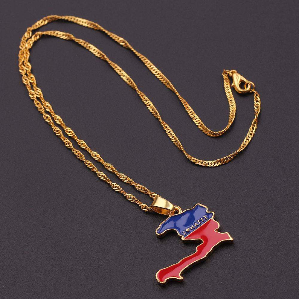 新品NEW Cougntry Map Flag Necklace Africa Guinea Ghana Chain