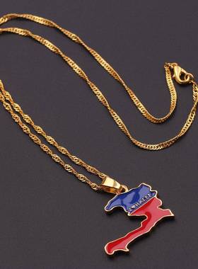 新品NEW Cougntry Map Flag Necklace Africa Guinea Ghana Chain