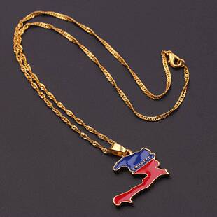 新品 Necklace Ghana Chain Flag Guinea Map Cougntry NEW Africa