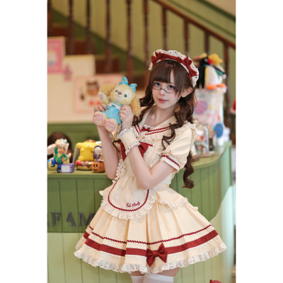 现货新品-夏日甜点师Lolita-原创正品女仆lo裙日系软妹店员服套装