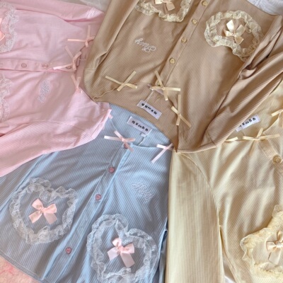 现货原创自制百搭温柔风5色小开衫 软妹lolita针织小外套